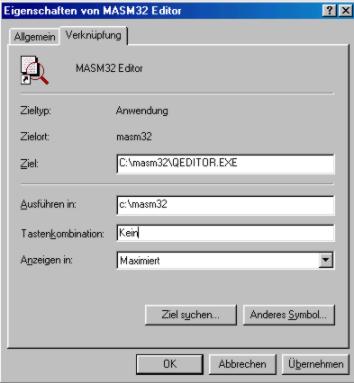 Eigenschaften ohne Shortcut